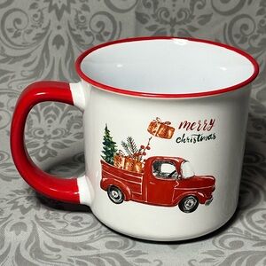 RARE Discontinued Red Truck Merry Christmas Mug 18oz NWT - Holiday style